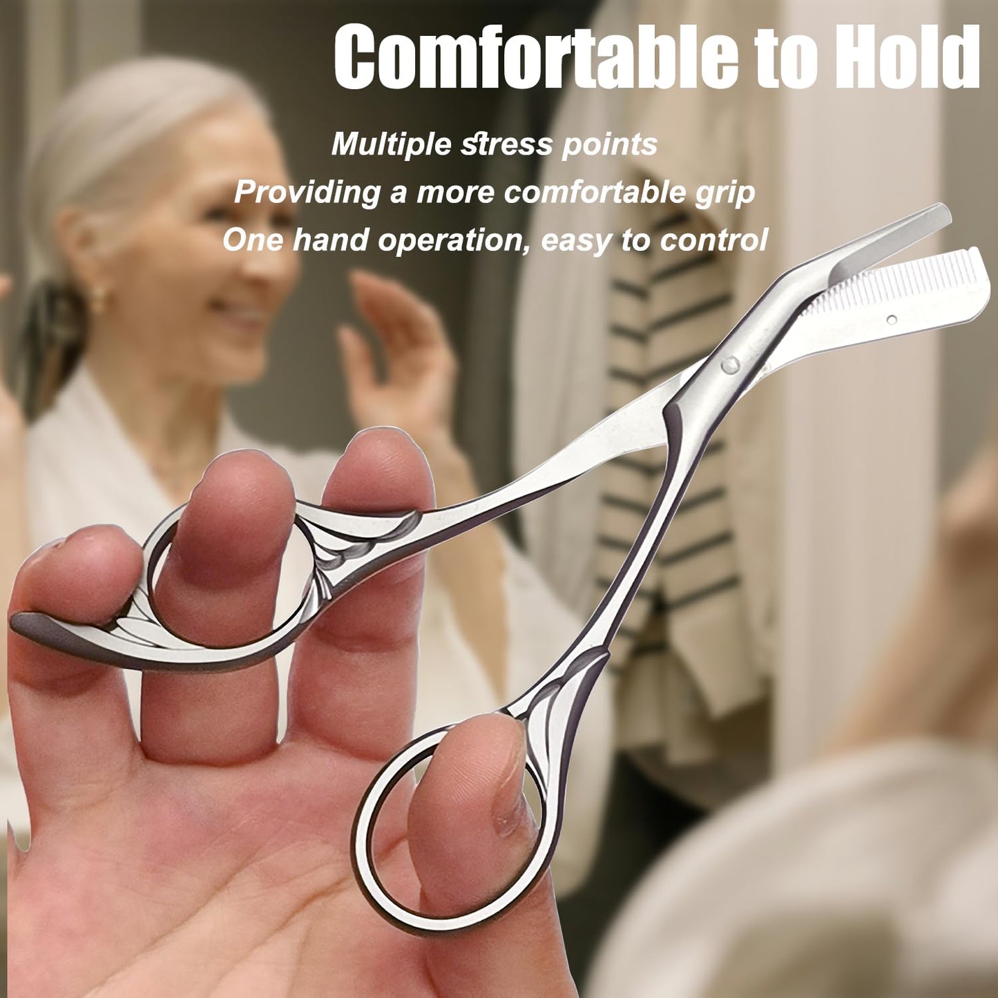 Eyebrow Trimming Scissors with Comb, Gifts For Men Women Stocking Stuffers