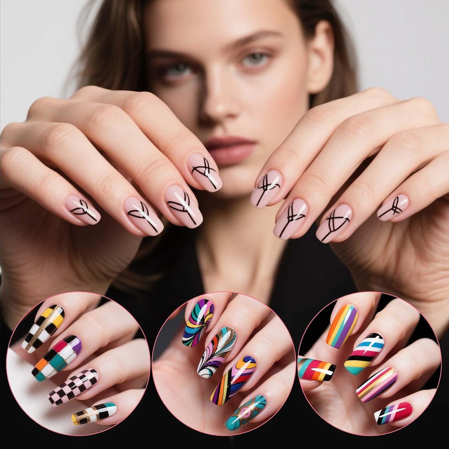 Artdone Wood Grain Nail Art Pens, Liner Brushes Set, 5PCS Brown Color Nail Tools For Long Lines, Thin Details, Fine Drawing, Liner Brush UV Gel Polish Painting Nail Design Sizes 5/12/13/20/25mm