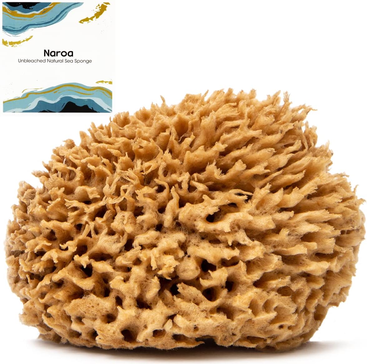 Naroa Soft Natural Sponge X Large | Gentle Sea Loofah for Bathing Smooth Skin | Unbleached Shower Body Scrubber Puff | Bath & Spa