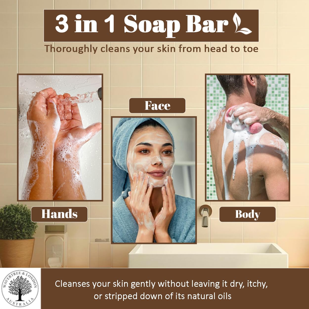 Wavertree & London Goats Milk Scented Natural Soap Bars (Pack of 8), 7oz Moisturizing French Triple Milled Soap Bars enriched with shea butter - Plant Based Bath & Body Bars for All Skin Types