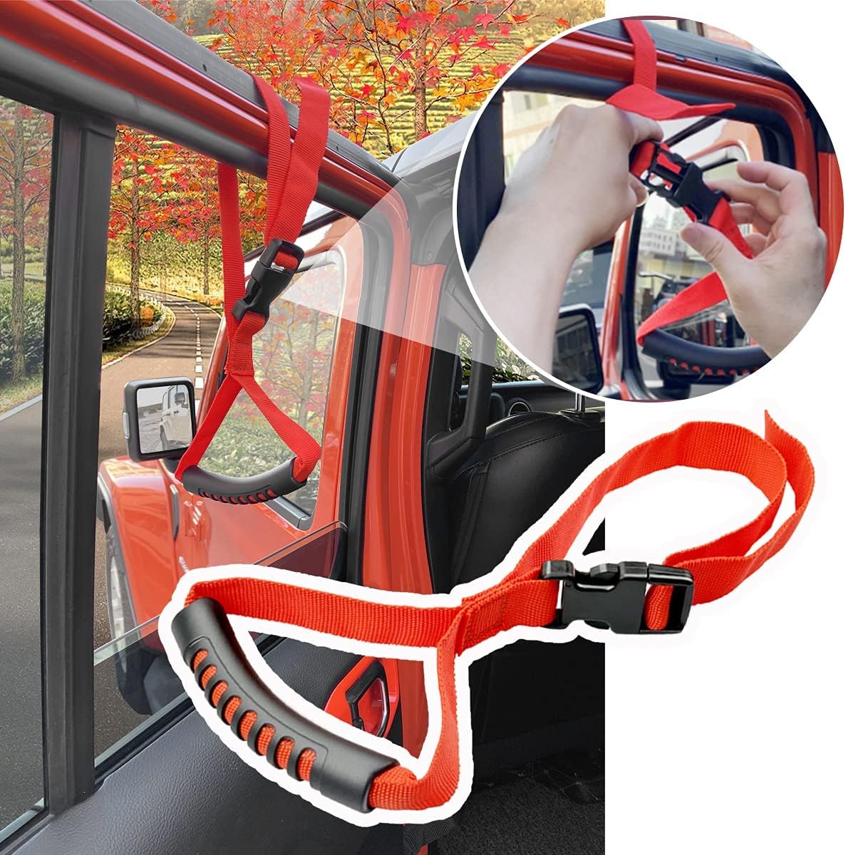 Bentolin Hand Handle Adjustable Standing Safety Handle Suitable for Elderly and Assistance- Disability Help (Red)