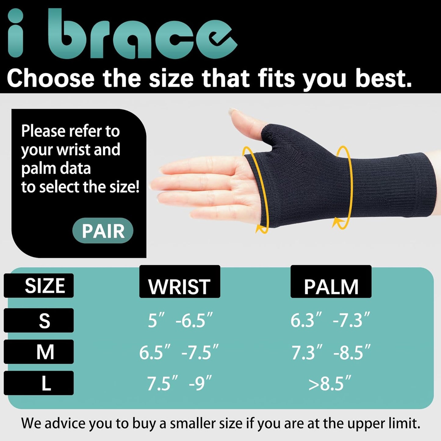 Partial Zone Compression Wrist Sleeve for Carpal Tunnel with Thumb Support, Reversible Splint for Typing, Gardening, Golf, Yoga, Tennis, Wrist Support Brace for Men & Women-PAIR