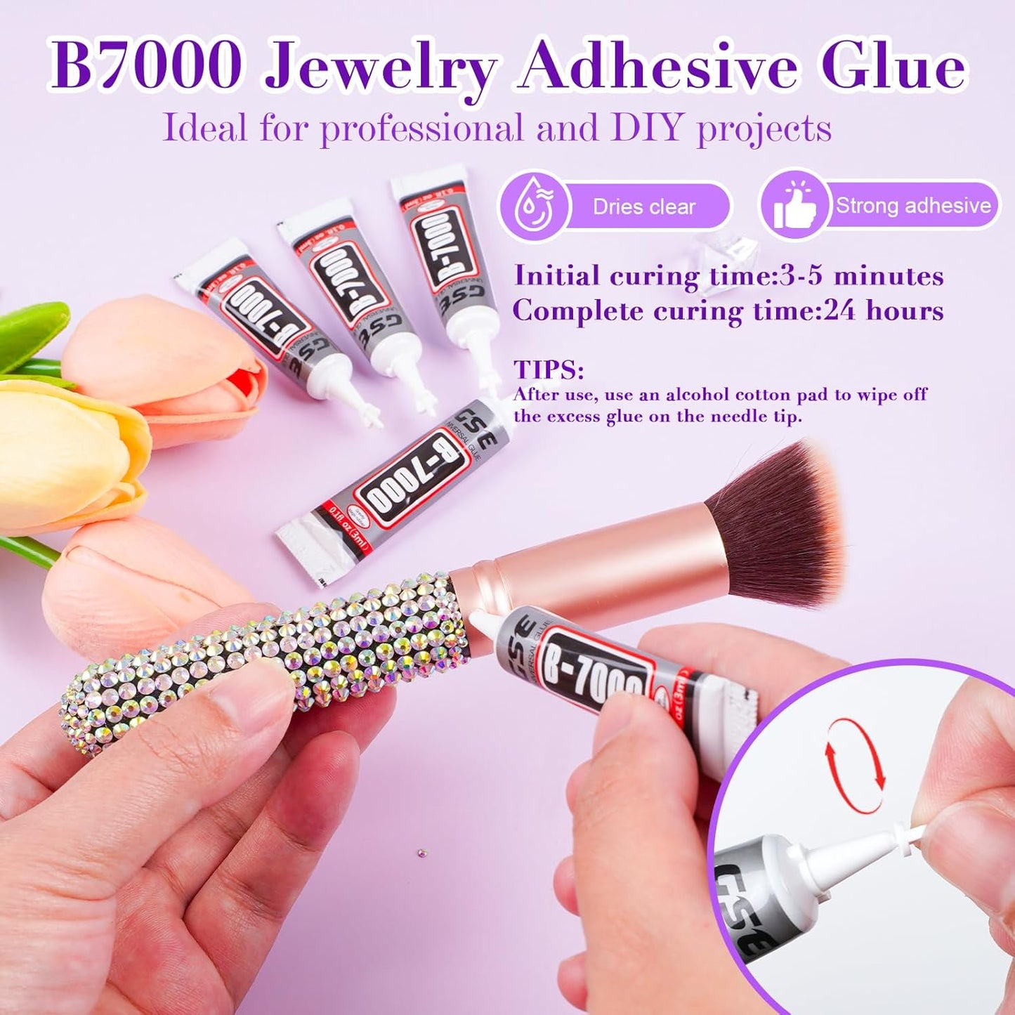 Canvalite 2784PCS Rhinestones Crystal AB Rhinestones for Nail with 5Pcs 3ml B7000 Jewelry Glue and Pick Up Tweezers and Nail Rhinestone Picker, Nail Art Tools,Stocking Stuffers Gifts for Women