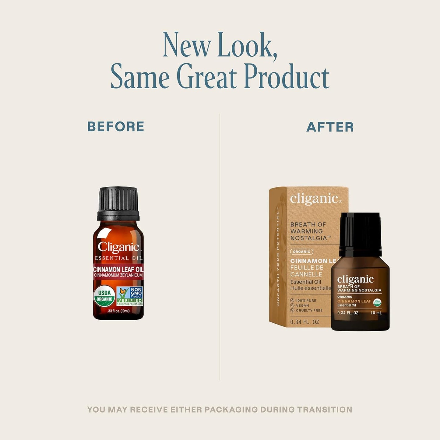 Cliganic Organic Cinnamon Leaf Essential Oil, 100% Pure Natural for Aromatherapy | Non-GMO Verified (Packaging May Vary)