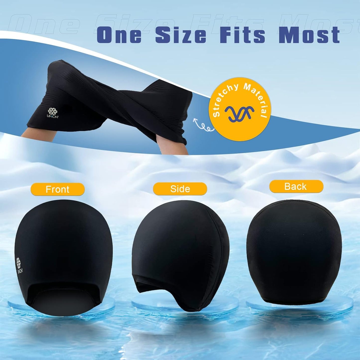 uncn Full Head Migraine Relief Hat, Ice Headache Wrap for Migraine Cooling Cap Pack Hat Compress Pad Cold Therapy for Stress, Tension, Sinus Pain Relief Reusable Physical Relief