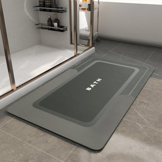 MontVoo Bath Mat - Non Slip Super Absorbent Stain Resistant Quick Dry Thin Bath Mat - 17"x35" Dark Grey