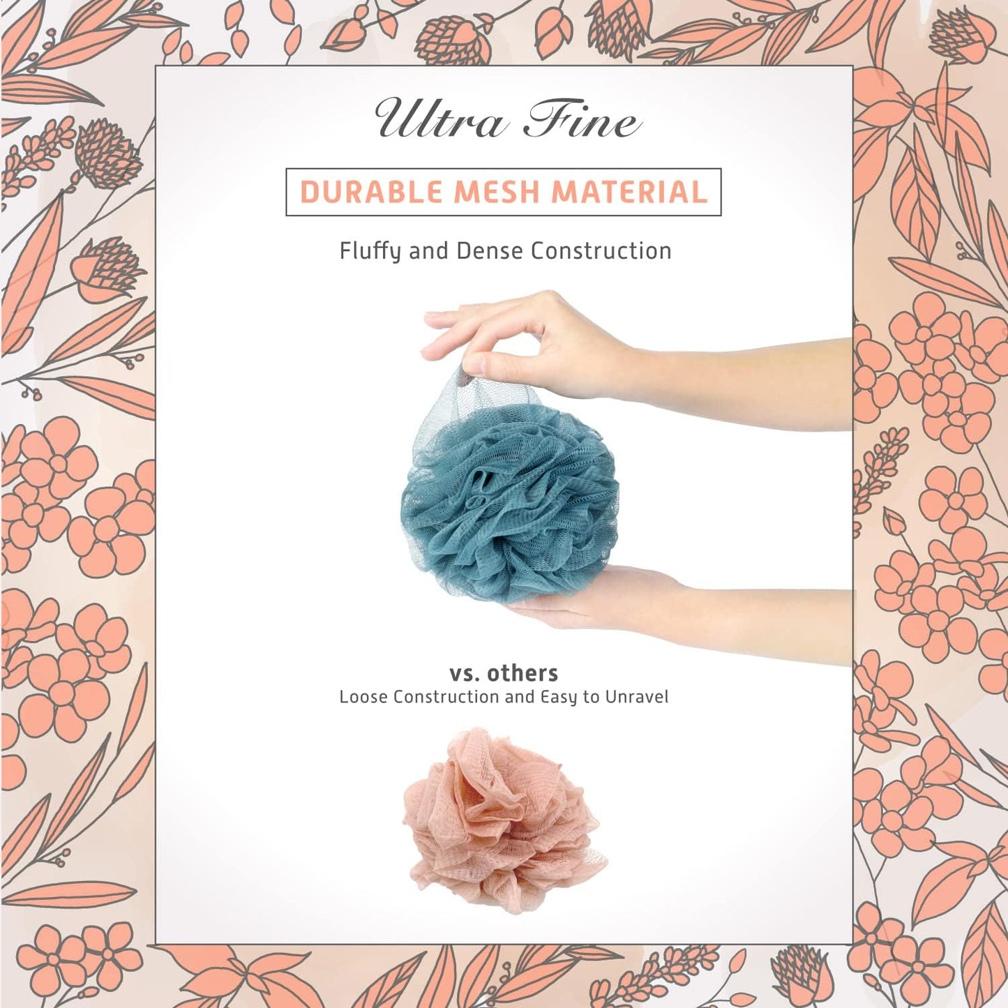 Spongentle Premium Deep Cleansing Loofah Sponge for Radiant Skin, Pack of 4, Bath and Shower, Exfoliating Body Scrubber, Beautiful Colors for Women and Men