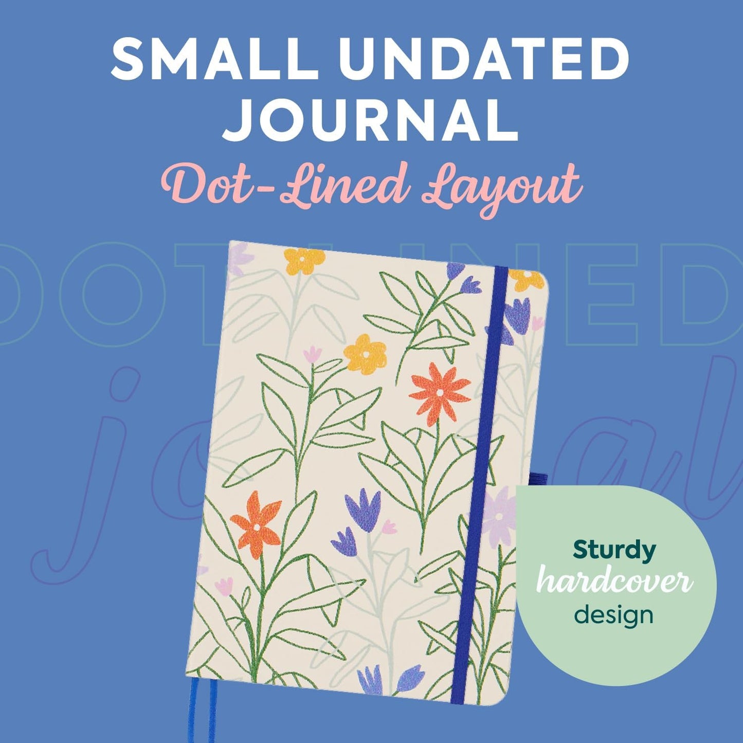 Happy Planner Small Undated Book-Bound Journal with 80 Pages of Thick 100 GSM Paper, A5 Size, Dot-Lined Layout, Mod Mosaics