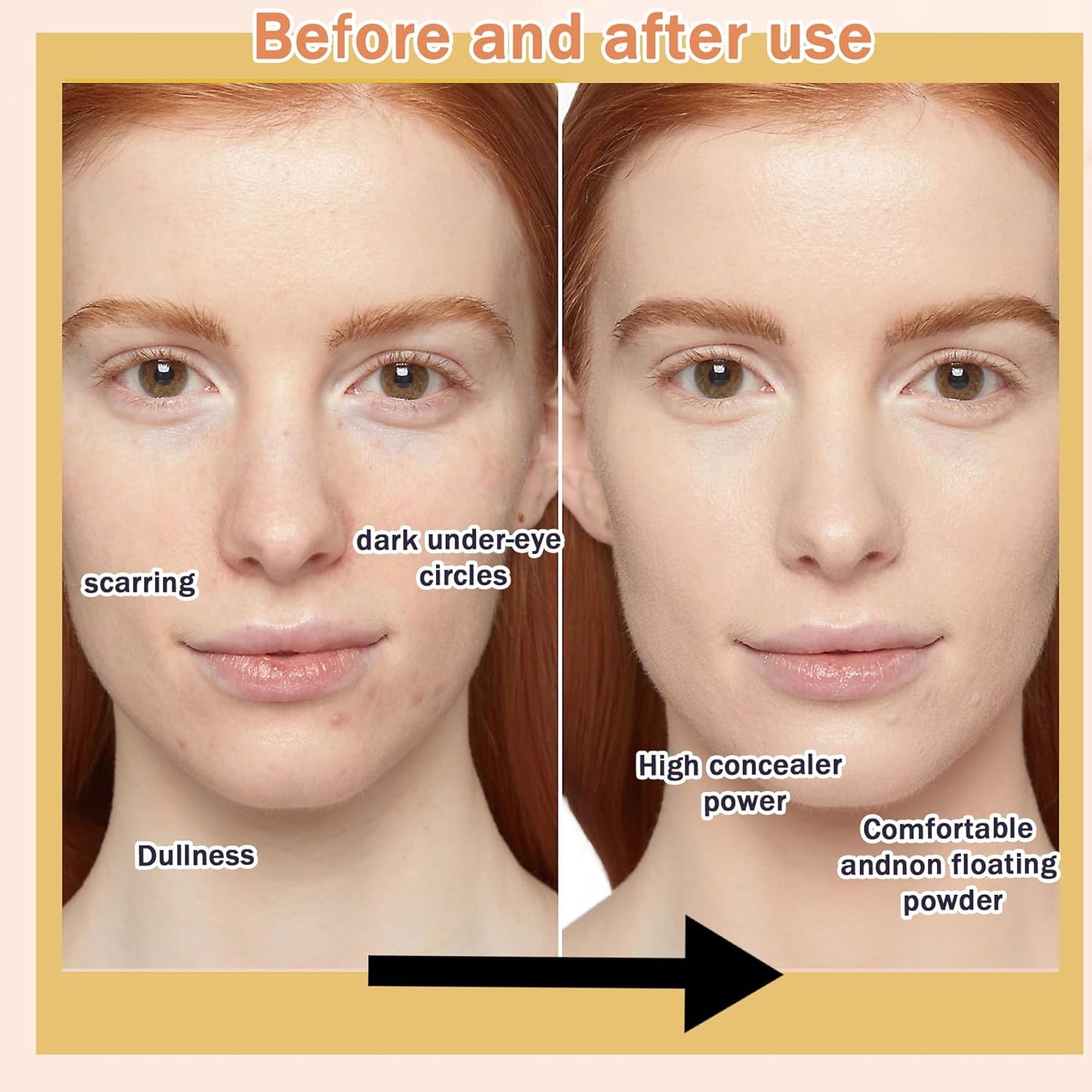 2PCS Ivory White Foundation Makeup Set with 2 Makeup Sponges,Moisturizing Full Coverage Liquid Foundation for Women,Non-greasy Long Lasting Flawless Concealer Cream Makeup Foundation Set