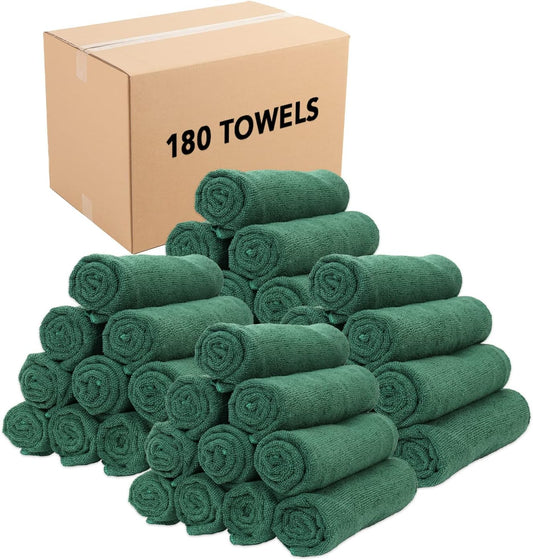 Arkwright Microfiber Gym Towel - Bulk Case of 180 - Super Soft, Quick Dry Workout Sweat Towels, 300 GSM Lightweight & Absorbent for Sports, Working Out, Yoga, and Spa, 16 x 27 in, Hunter Green