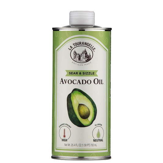 La Tourangelle, Sear & Sizzle Avocado Oil, Handcrafted from Premium Avocados, High Smoke Point Refined Oil Great for High Heat Cooking, Frying, Cast Iron Seasoning, 25.4 fl oz