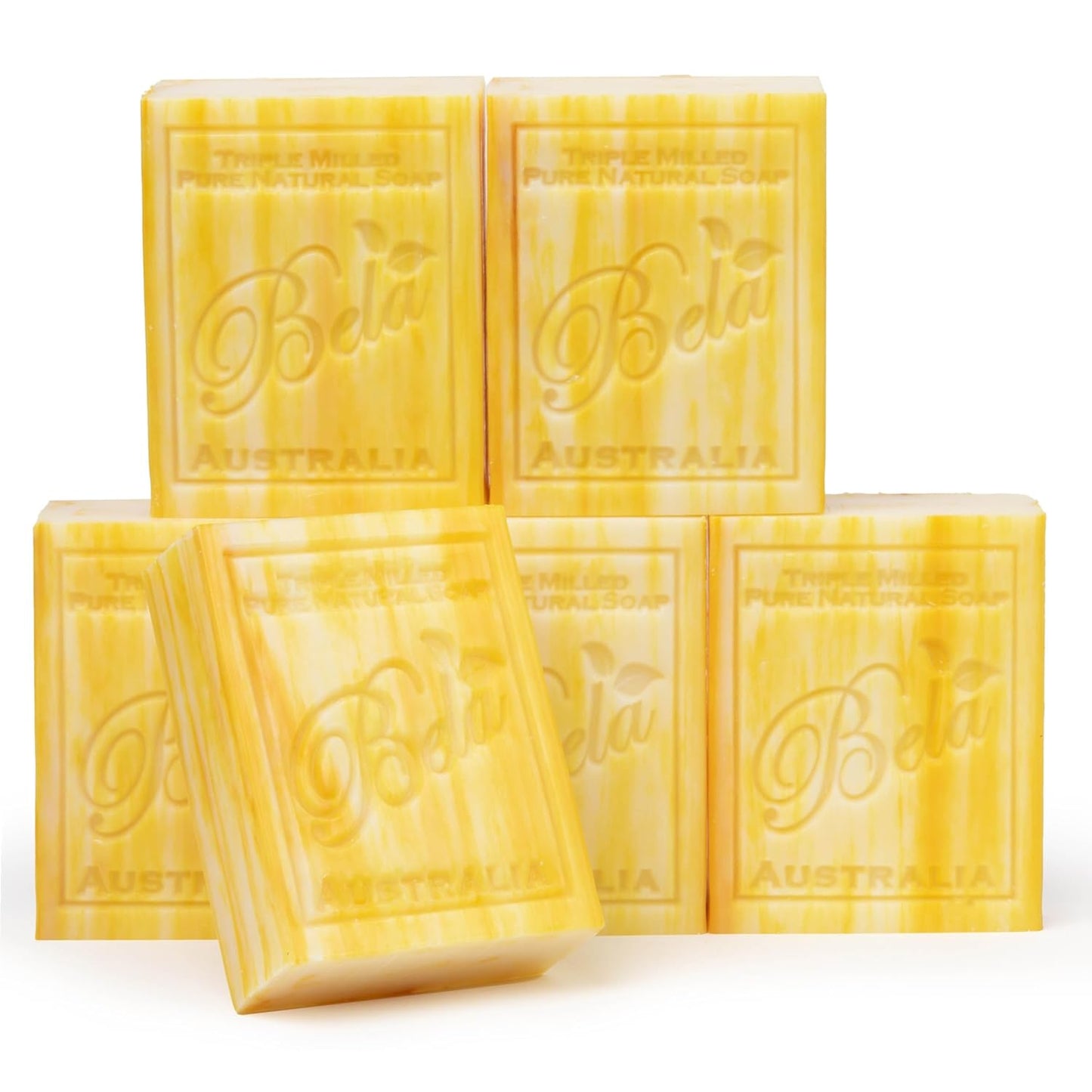 BELA Honey and Goat Milk Soap 3.3 OZ Pack of 6, Long Lasting French Triple Milled Bar Soap with Organic Shea Butter, Hand, Face and Body Wash Bar, Made in Australia
