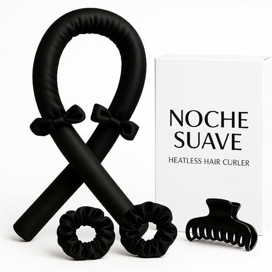 Nochesuave Heatless Hair Curler Headband – Overnight Curl Kit with Satin Curling Rod, Scrunchies & Claw Clip – Heatless Curls Overnight, No Heat Hair Rollers for Long, Medium & Fine Hair