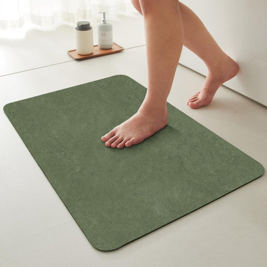 Bathroom Mat Quick Dry, Bathroom Rugs Non Slip Washable Thin Absorbent Bath Mat Fits Under Door Bathroom Floor Mat Perfect for Bath, Shower, or Sink 36"x48" Sage Green