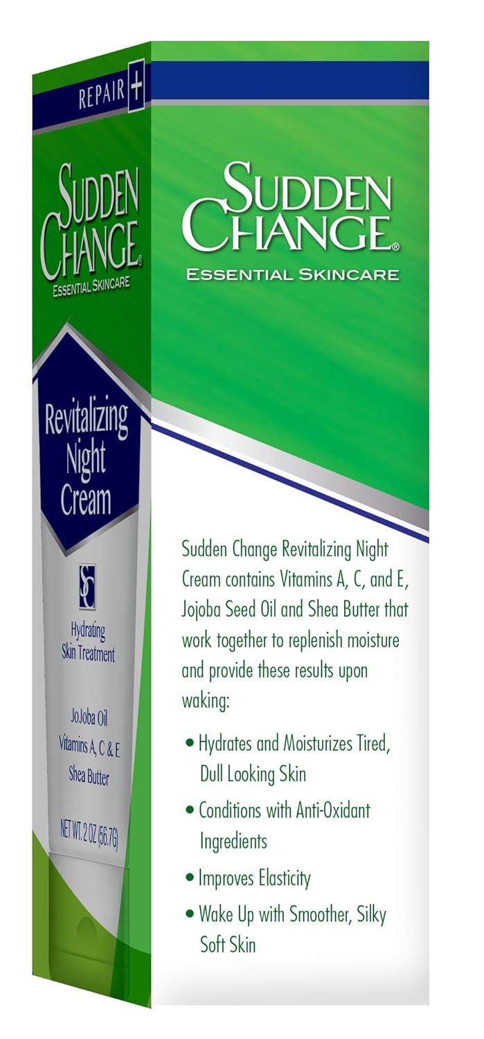 Sudden Change Revitalizing Night Cream - Face Lotion For Deep Wrinkles - Clinically Proven & Recommended By Professionals - Collagen & Elastin Booster - Reduce Fine Lines & Wrinkles In 2 Weeks, 2 Oz