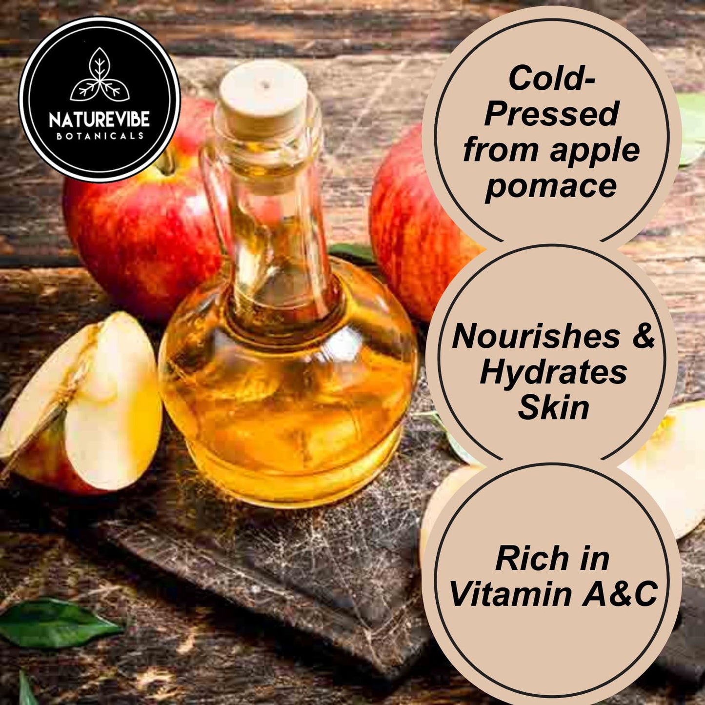 Naturevibe Botanicals Apple Oil 32 Ounces | 100% Pure and Natural | Great for Skin Care and Hair Care