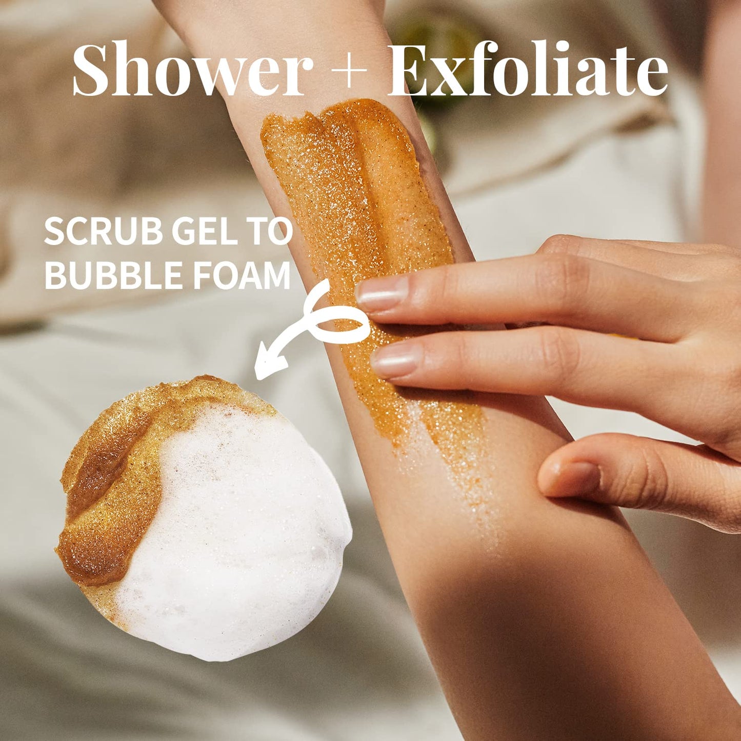 PLU Korean Walnut Body Scrub Pink Floral with Manuka Honey - Exfoliating & Moisturizing & Firming Glow - for Acne, Cellulite, Stretch Marks, Spider Veins, Fresh & Elegance Rose Scent 6.76 oz.