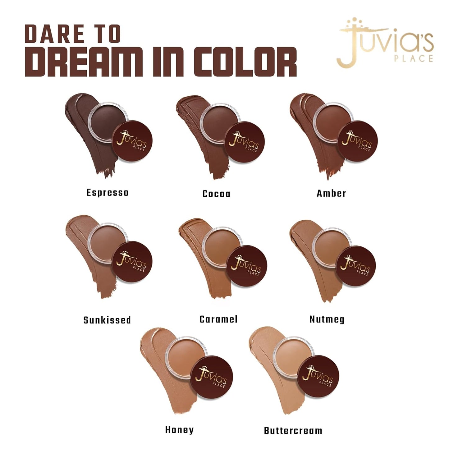 Juvia's Place Bronzed Cream Bronzer Amber - Creamy Bronzing Makeup Beauty Glow Sun Kissed Cheek Matte Shimmer Contour Long Lasting Finish Pigmented Bronze Light Buildable Blendable