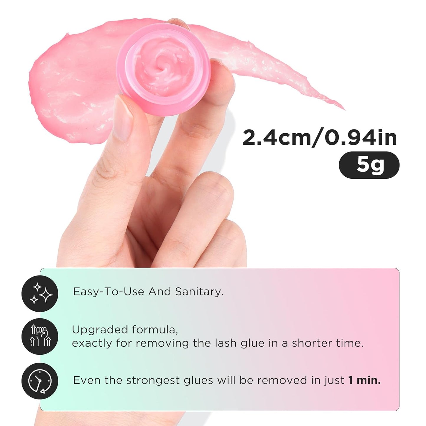 LASHVIEW Eyelash Extension Remover Cream, Strawberry Flavor, Lash Extension Remover Cream,5g