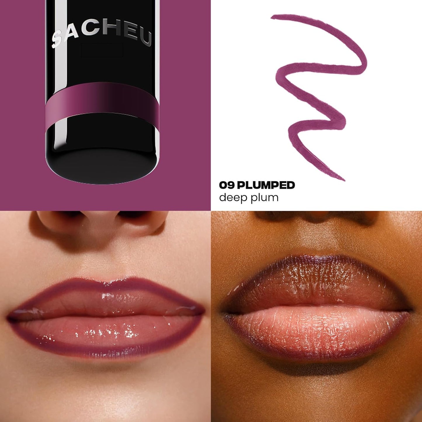 Sacheu Lip Liner STAY-N Peel Off Lip Stain — Long Lasting Matte Lip Tattoo Transfer Proof Lipstain Infused with Hyaluronic Acid & Vitamin E for All Skin Types — Vegan & Cruelty-Free, PLUMped