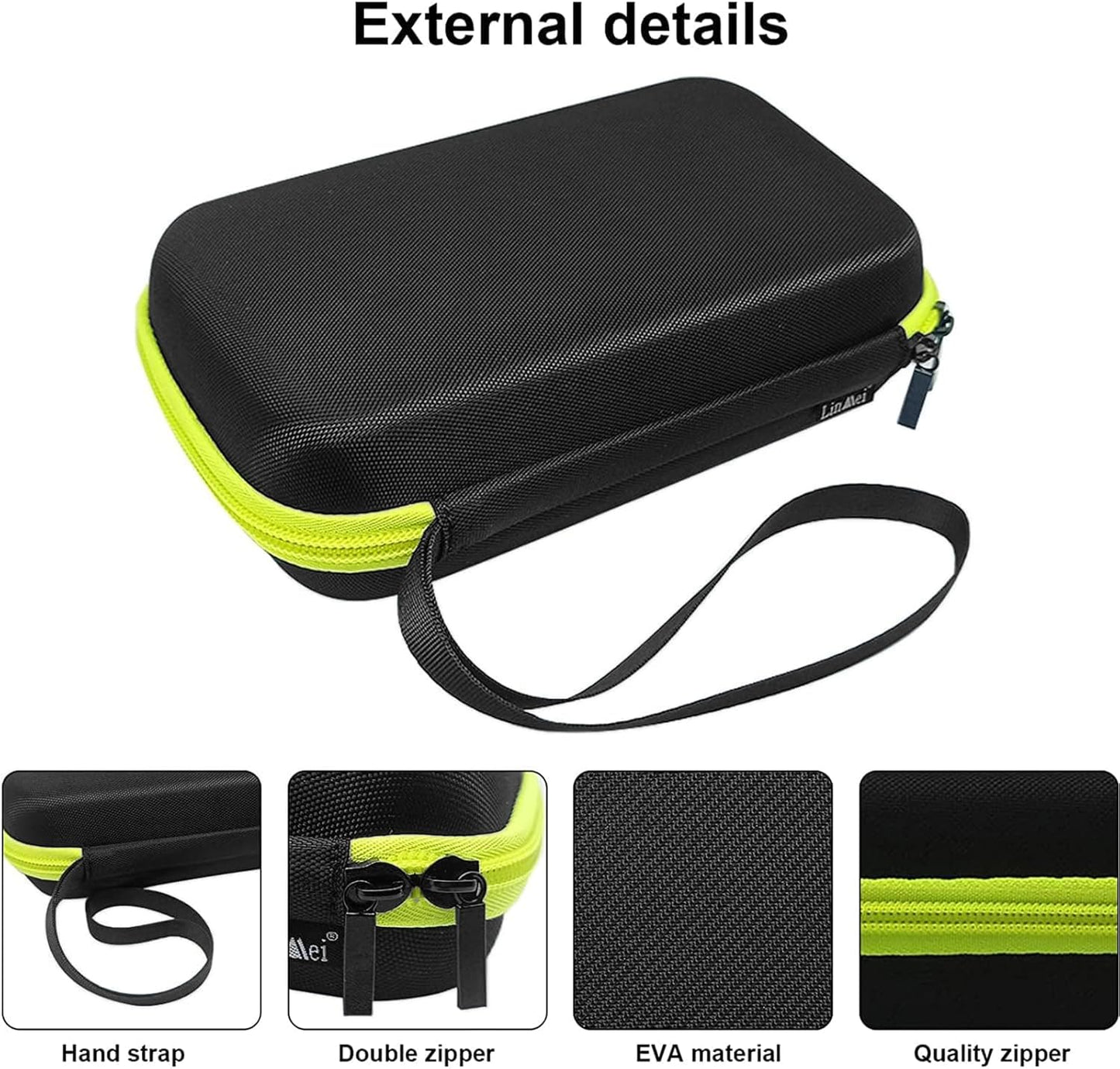 LinMei Hard Case for One Blade Trimmer QP2724/90, QP2834/70, QP2630/72, Waterproof Shaver Organizer Shockproof Travel Storage Box for Charger & Accessories
