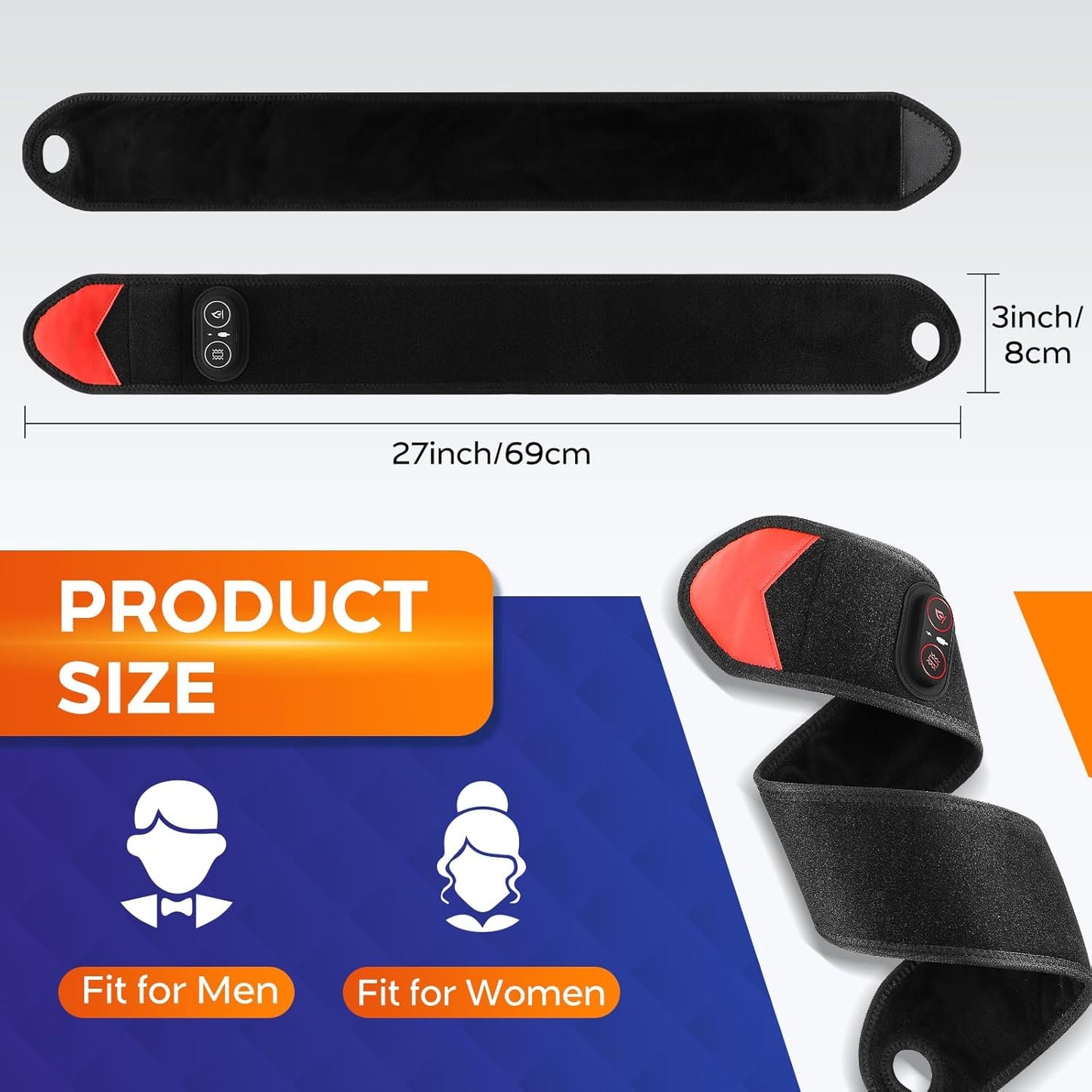 Cordless Wrist Heating Pad for Arthritis and Carpal Tunnel Relief, Hand Heating Pad with 3000mAh Rechargeable, Heated Wrist Brace for Left Right Hand - Gifts for Women Men