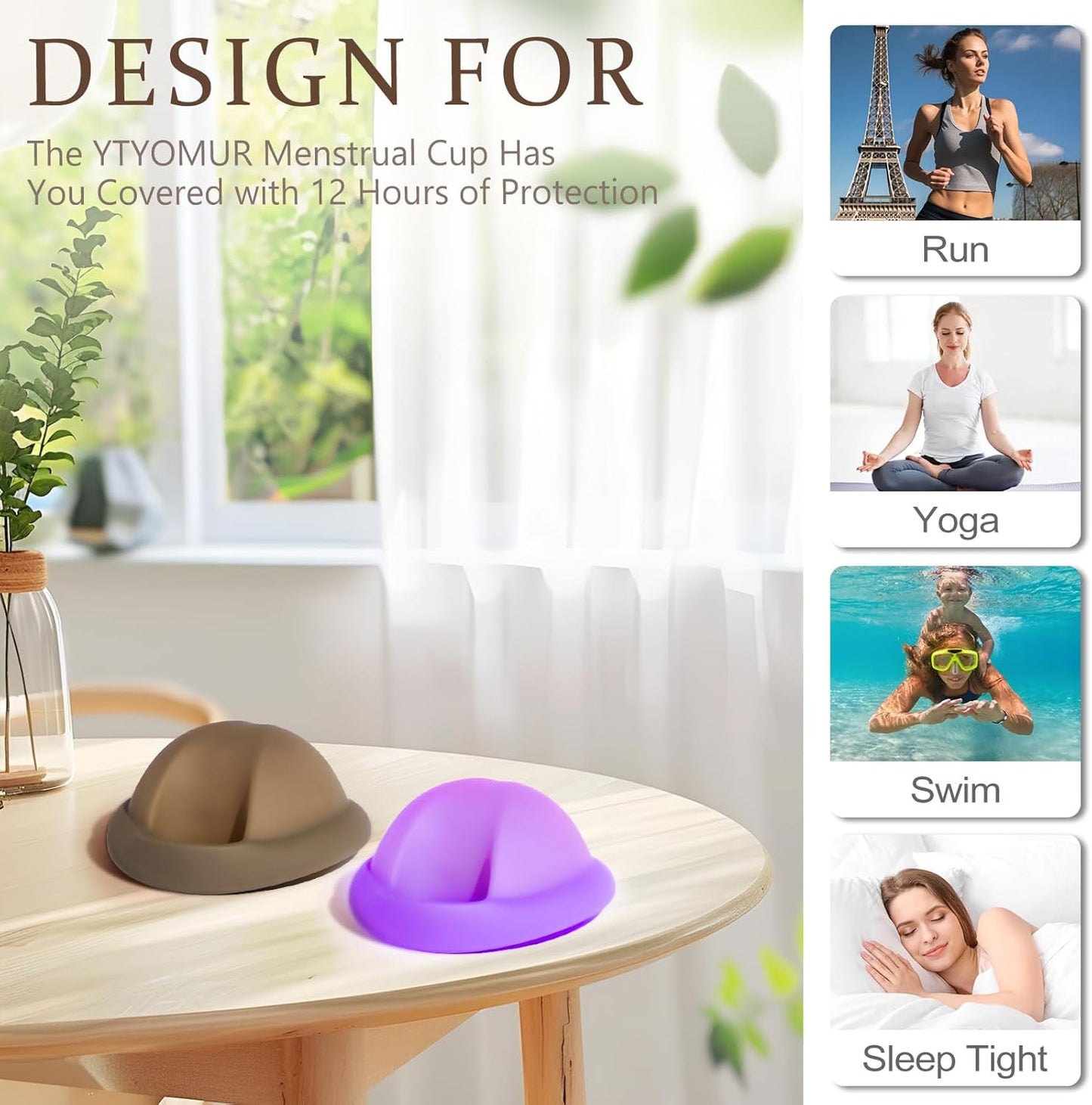 Reusable Menstrual Disc - Soft & Comfortable, Leakproof Menstrual Cup Alternative - Set of 2 (Large & Small Sizes)