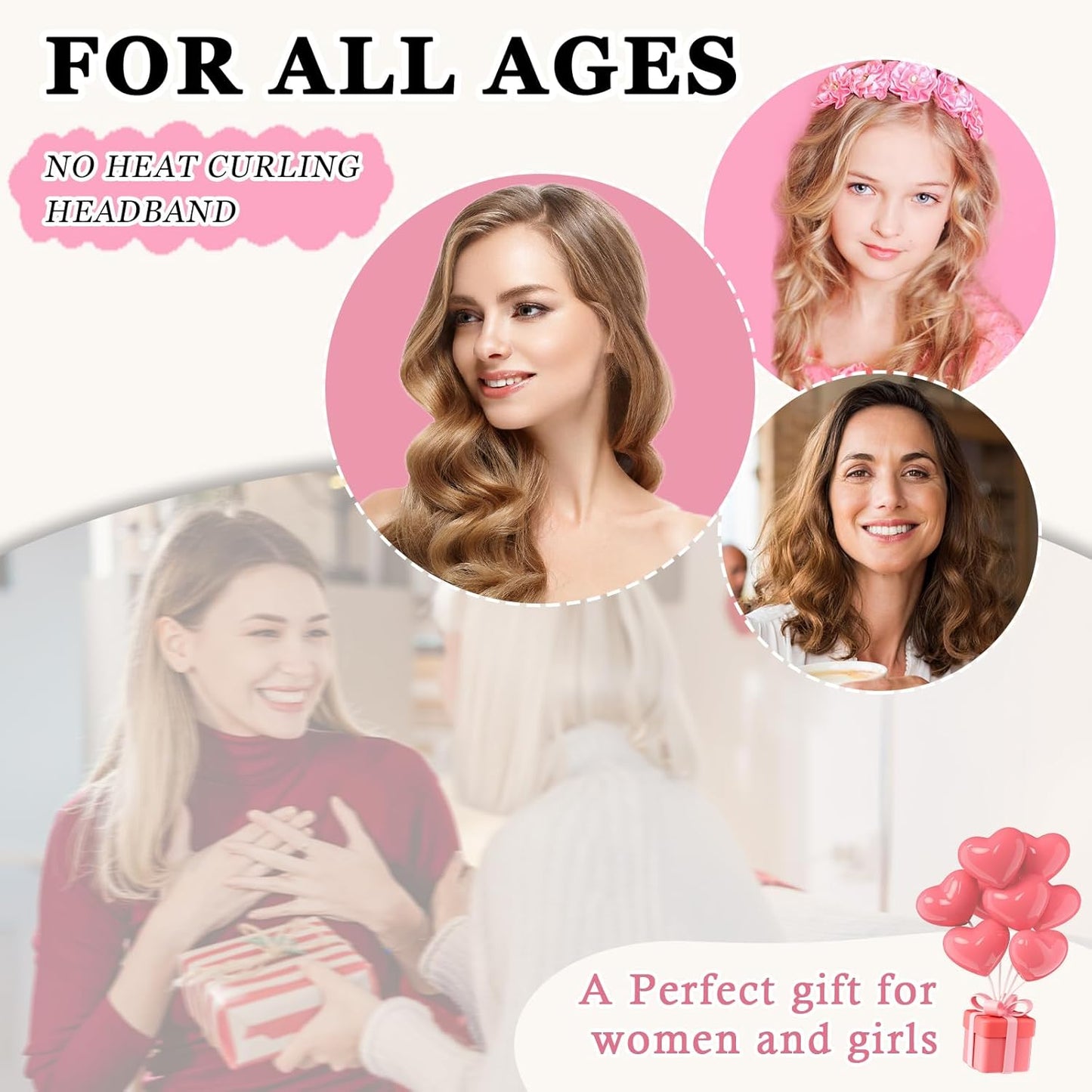 No Heat Overnight Curl Headband, 70" Soft Ribbon Wrap for Long Hair, 9 PCS Hair Curling Rods Set - Blue Green