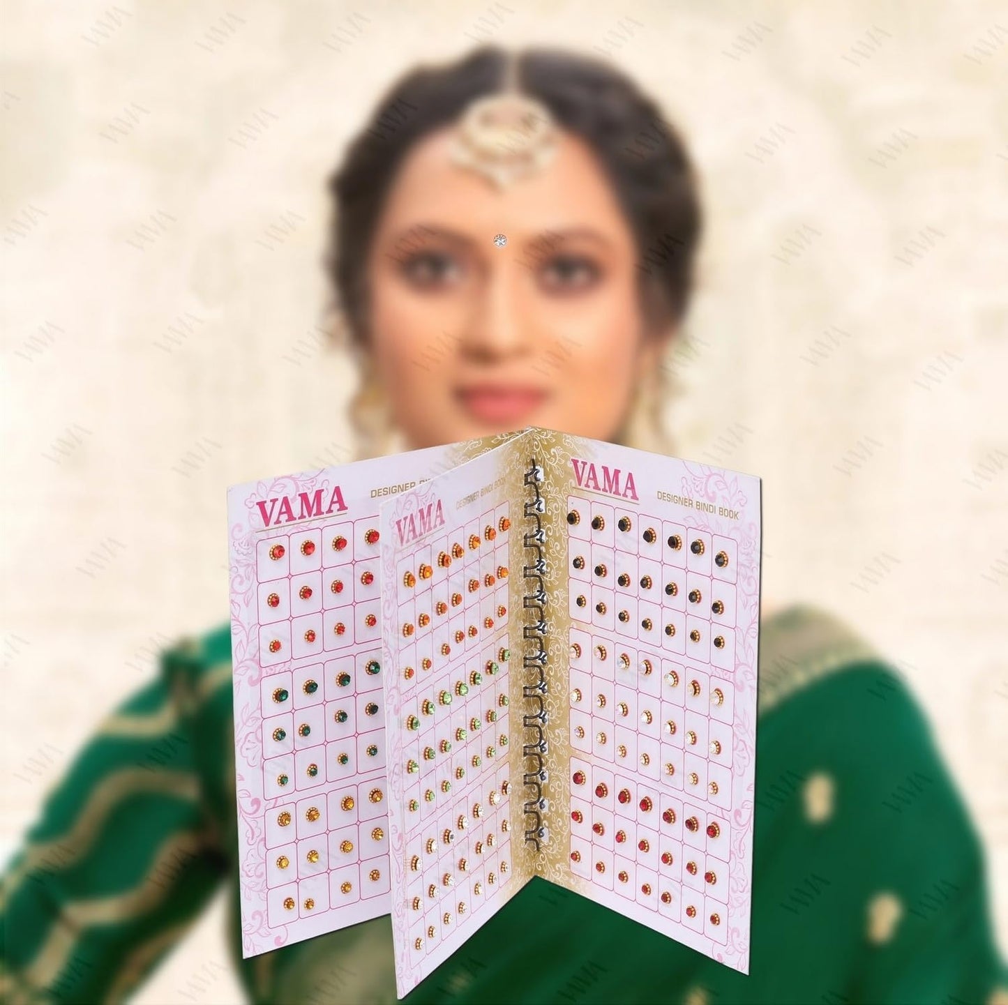 VAMA Multicolour Small Stone Indian Bindis Kumkum Forehead Sticker Bindiya Bindi Booklet for Girls & Women - 252 Diamond Sticker Bindis Book