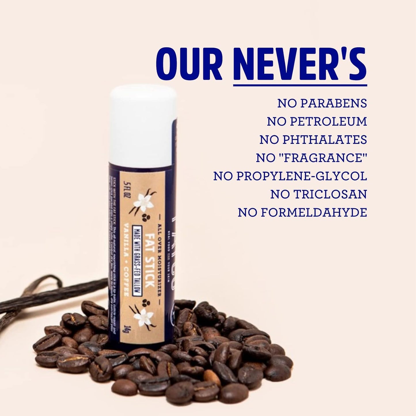 FATCO Fat Stick and All Purpose Moisturizing Stick for Dry Areas on your Face, Lips, and Body (Vanilla + Coffee, 2-Pack)