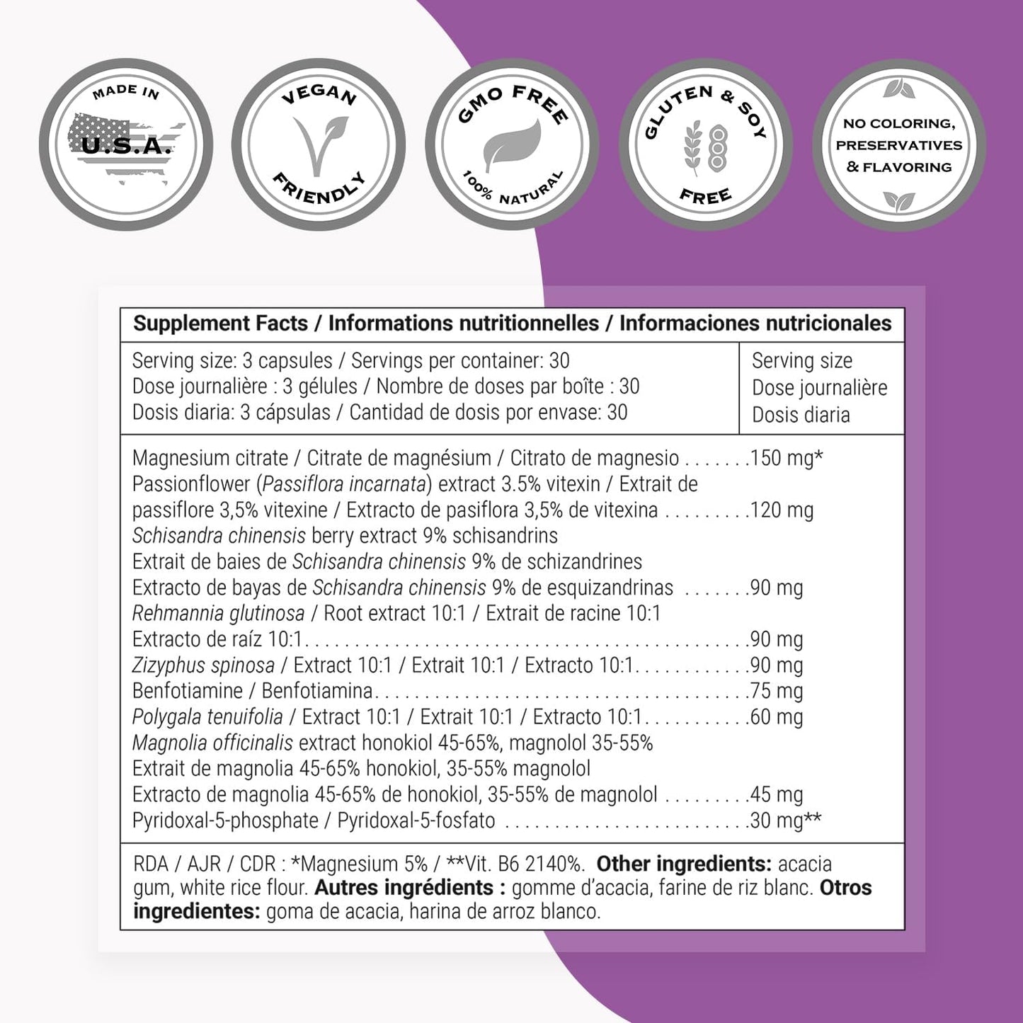 Supersmart - Stress Relief Formula (All-in-1) - 100% Natural Supplement - with Passion Flower, Polygala Tenuifolia | Non-GMO & Gluten Free - 90 Vegetarian Capsules