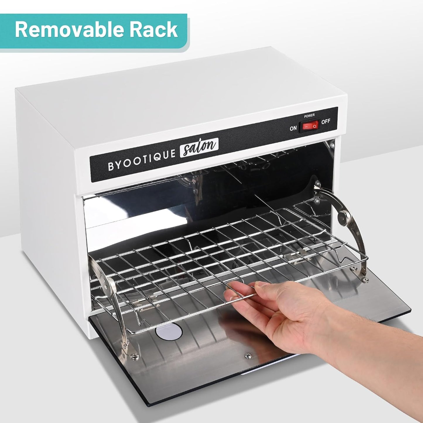 BYOOTIQUE 13L Nail Tool Cleaning Machine Cabinet 275nm Blue Light for Manicure Clippers Facial Skin Beauty Salon Barbershop Spa Equipment Home Metal Tools