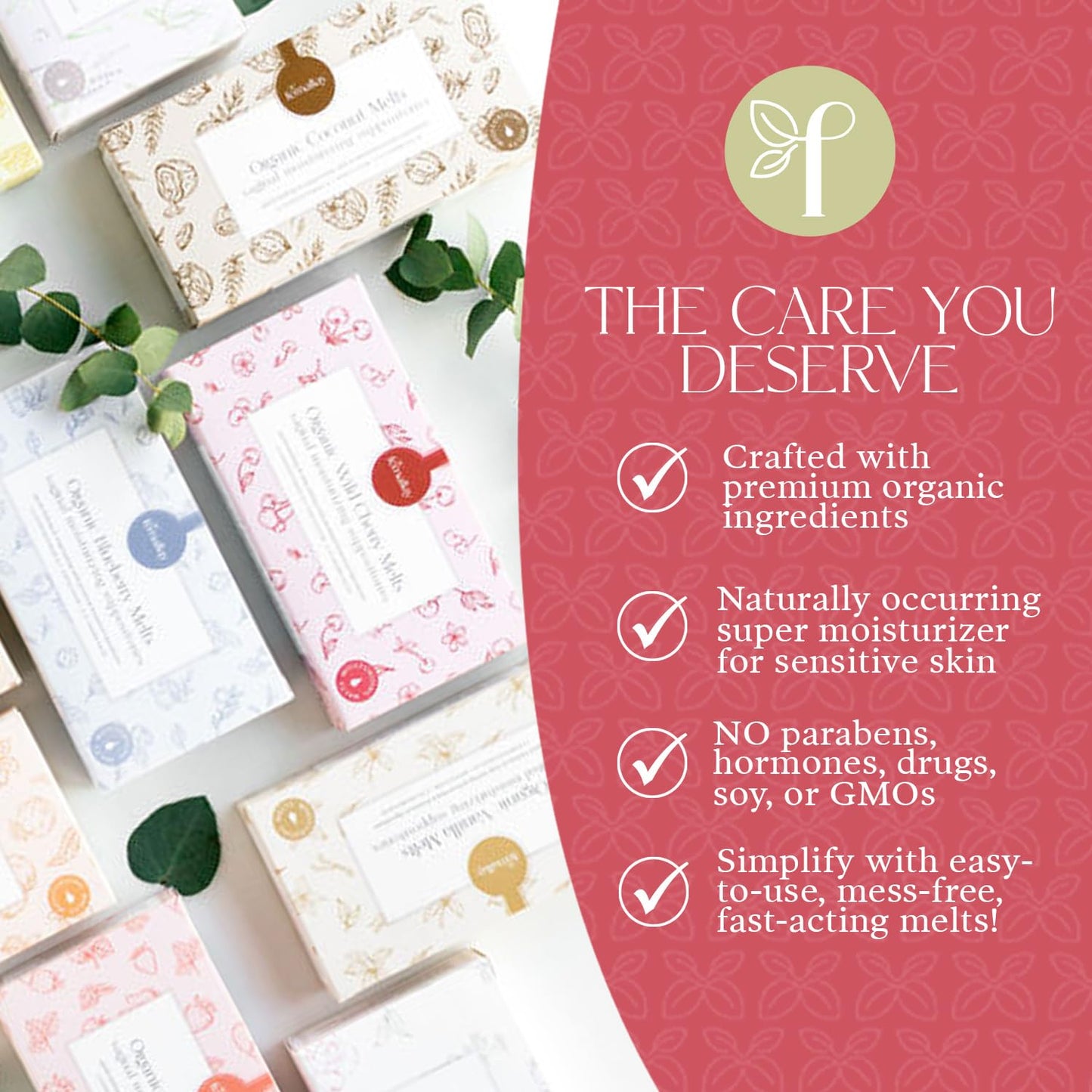 Femallay Organic Vaginal Moisturizing Suppositories – Coconut – 100% Natural Relief for Dryness, Odor & Daily Feminine Discomfort – 14 Count + Applicator