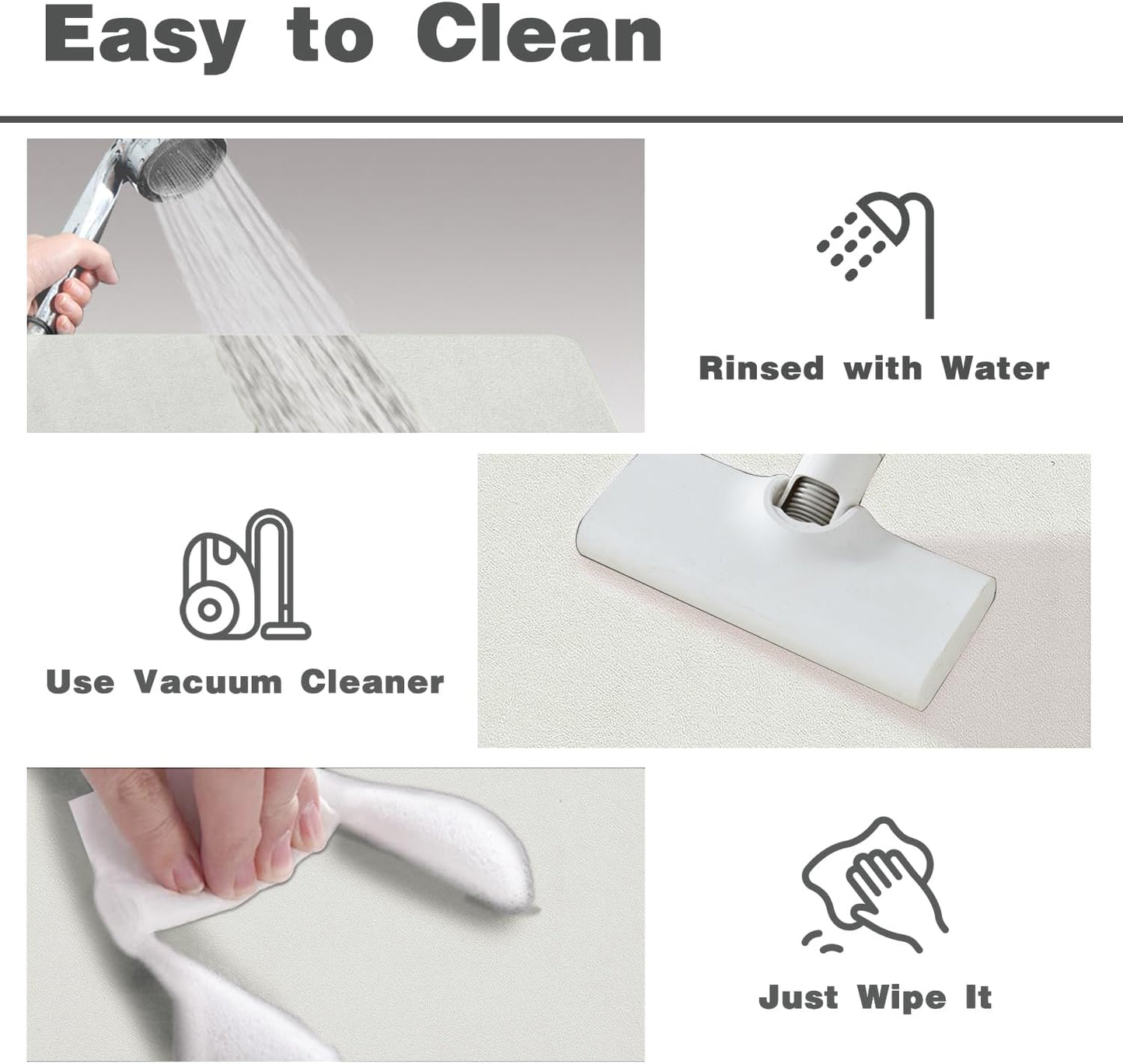 Bath Mat, Bathroom Rugs Non Slip Washable Thin Absorbent Quick Dry Bath Mat Fits Under Door Bathroom Floor Mat Perfect for Bath, Shower, or Sink 36"x60" White