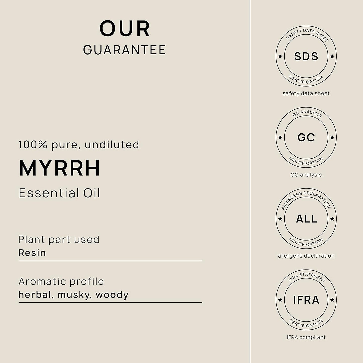 VINEVIDA Myrrh Essential Oil - Undiluted Myrrh Oil - Myrrh Candle Oil Scent - DIY Candle Scents for Candlemaking - Bulk Essential Oil for Soap Making Safe for Skin, 4.0 Fl Oz