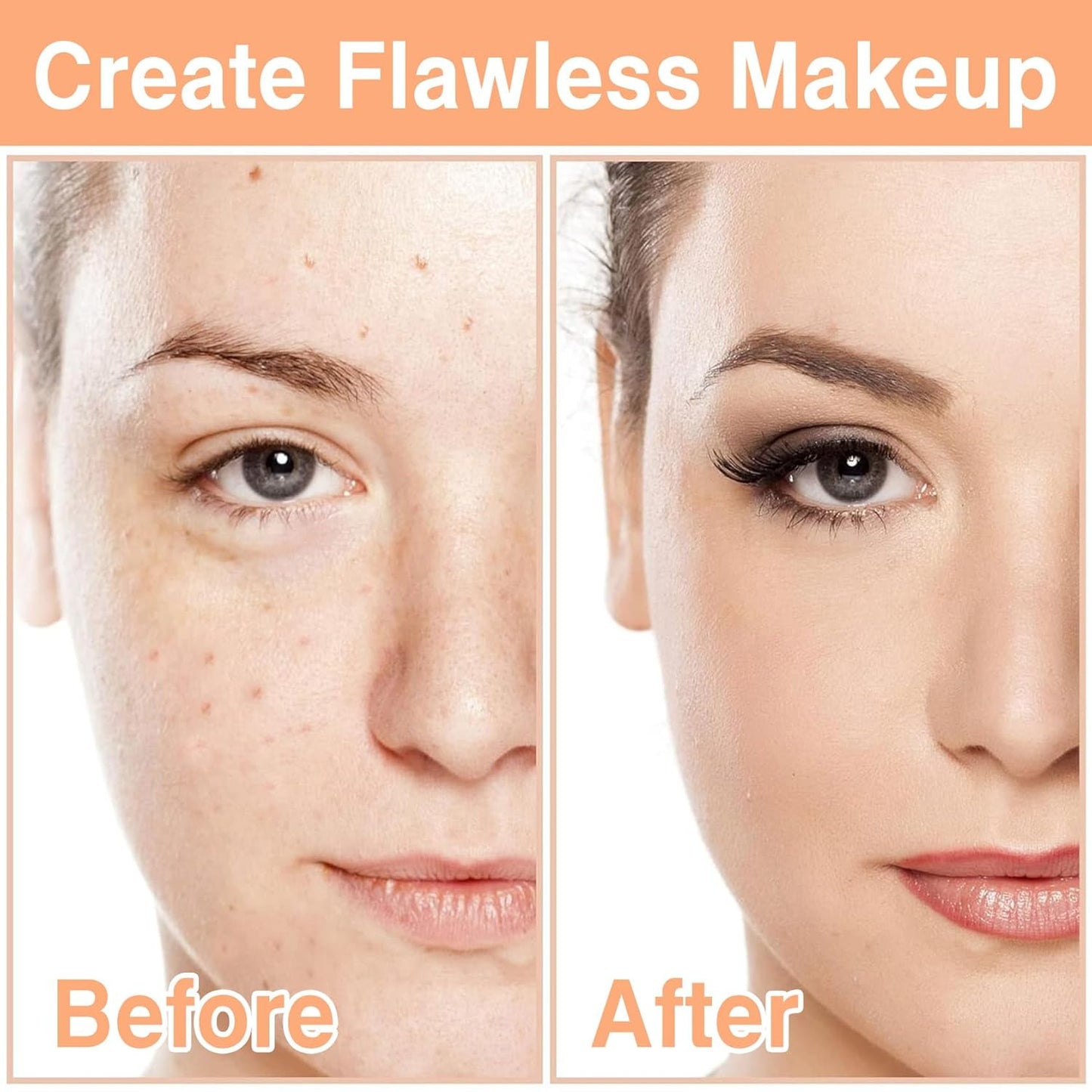 2Pcs Mushroom Head Air Cushion CC Cream, Long Lasting Oil Control BB Cream for All Skin Types, Moisturizing Foundation Face Makeup Set with Foundation Brush （#Natural）