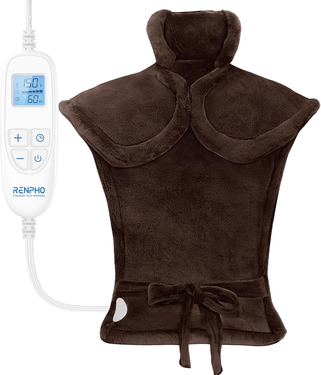 RENPHO Heating Pad for Back Pain Relief, Christmas Gifts for Her Him Women Men, Electric Heat Pad for Neck and Shoulder, FSA Eligible Items Only List, Fast Heating, ETL Certified, 24"x33", Brown