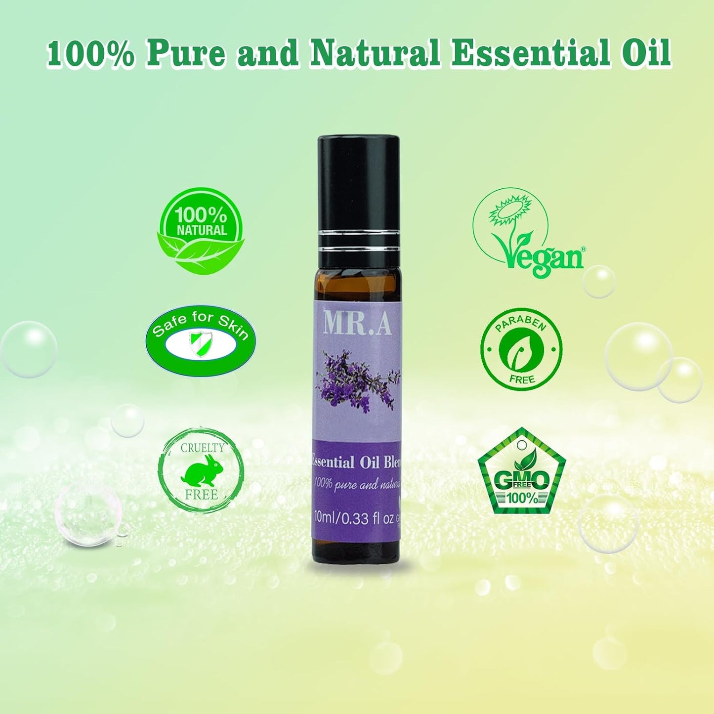 3 Pack Essential Roll On Blend Oils Set, 100% Natural Fragrance Oil, Aromatherapy Roll On Blend Oil with Pure Lavender Oil, Gift for Women Men 0.33 fl.oz