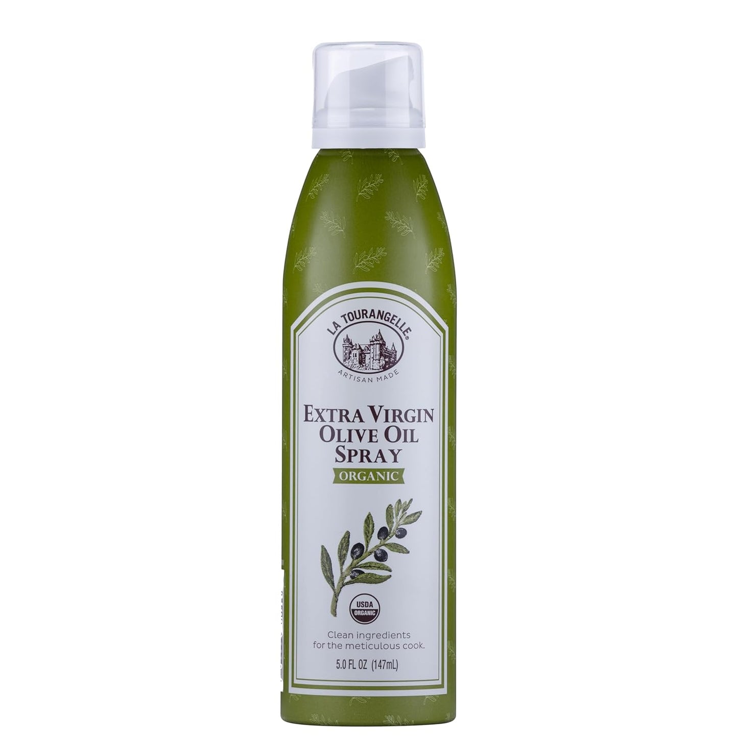 La Tourangelle, Organic Extra Virgin Olive Oil Spray, Cold-Pressed, All-Natural, Artisanal, Great for Cooking, Sauteing, Grilling, 5 Fl Oz