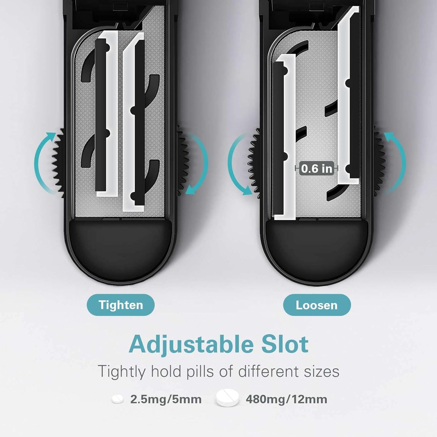 DEPAD Pill Cutter Splitter for Cutting Multiple Pills, Adjustable Pill Cutter Splitter for Small and Tiny Pills with Accurate Pill Alignment, Pill Cutter for Small or Large Pills with Sharp Safe Blade
