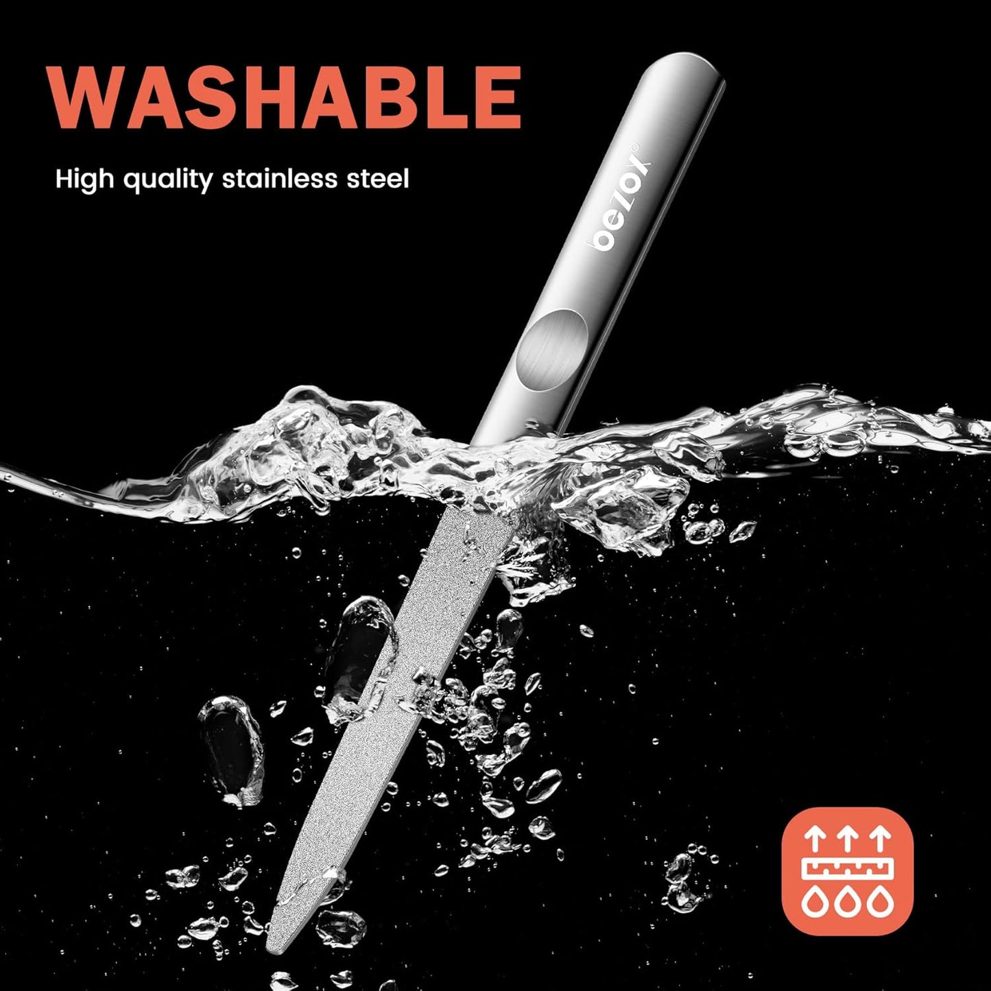 BEZOX Metal Nail File – Durable, Double-Sided Precision Fingernail Files for Women, Stainless Steel Finger Nail Buffer for Smooth, Shiny, Salon-Worthy Nails