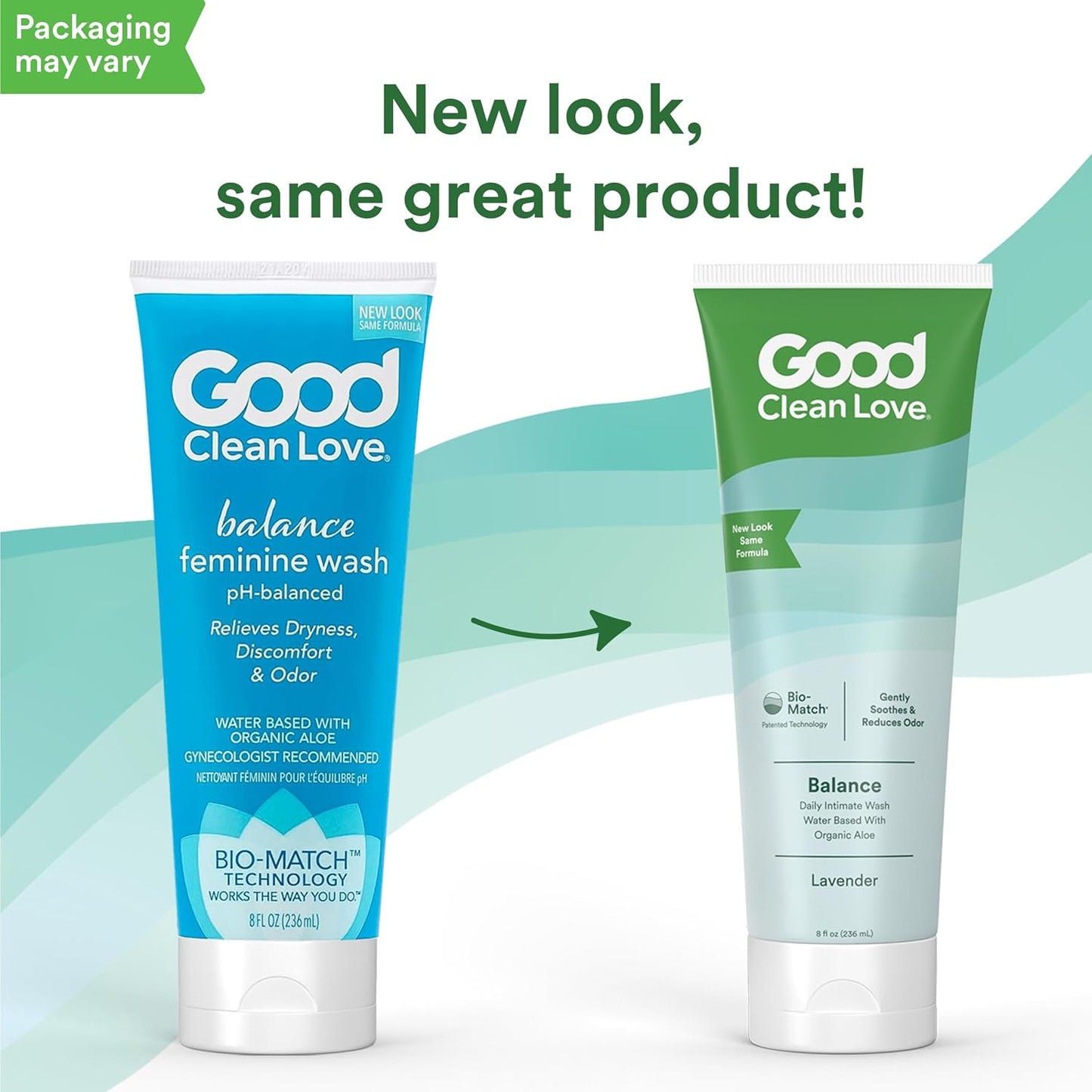 Good Clean Love Balance Feminine Wash, pH-Balanced Vaginal Moisturizer Cleanser for Women with Natural Ingredients, Gentle Cleansing Feminine Care Product, Reduces Vaginal Dryness & Odor,8 Oz (2-Pack)