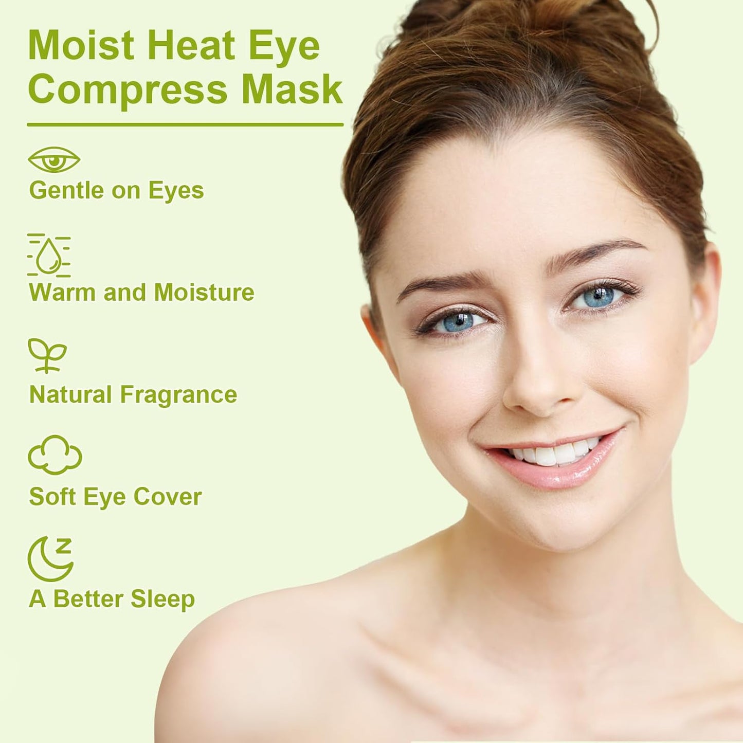 Weighted Eye Mask for Sleeping, Soft Heated Eye Mask, Moist Heat Warm Compress for Eyes, Natural Green Tea& Flaxseeds Microwave Reusable Sleep Mask, Must Haves for Women Spa, Home, Office