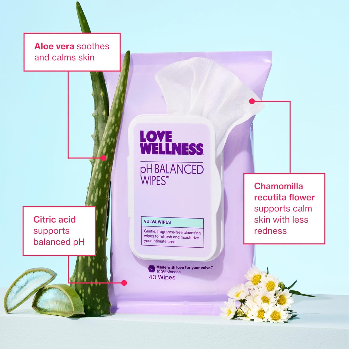Love Wellness pH Balancing Cleanser & pH Balancing Wipes | Her Essentials Duo | On The Go Support for Her | Cleanser for Balanced pH, Intimate Health & Hygiene