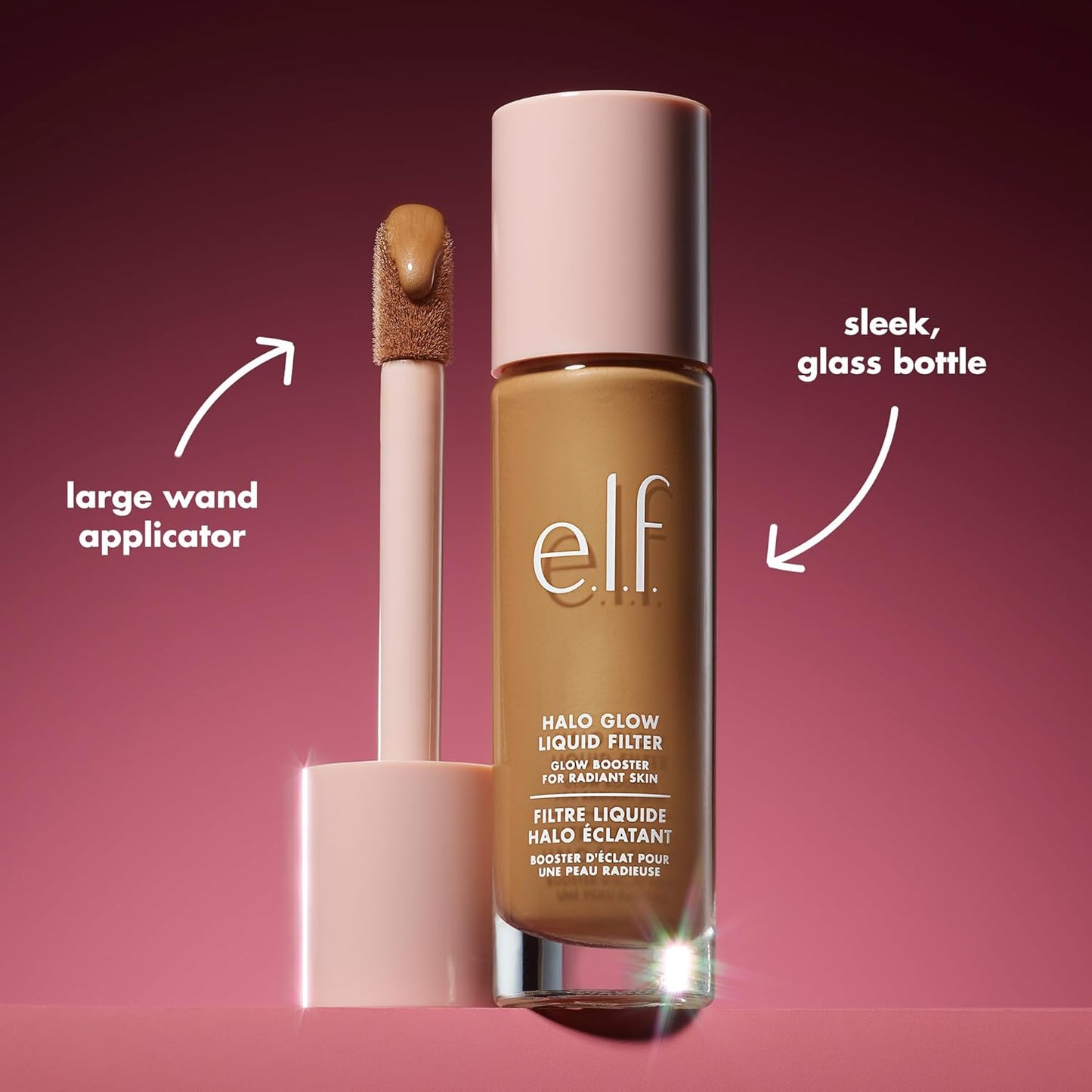 e.l.f. Halo Glow Liquid Filter, Complexion Booster For A Glowing, Soft-Focus Look, Infused With Hyaluronic Acid, Vegan & Cruelty-Free, 8.5 Rich