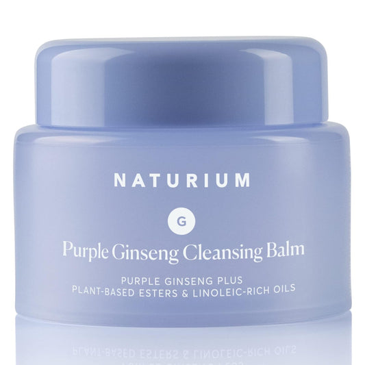 Naturium Purple Ginseng Cleansing Balm Plus Plant-Based Esters & Linoleic-Rich Oils, Smoothing Face Wash, 3.0 oz