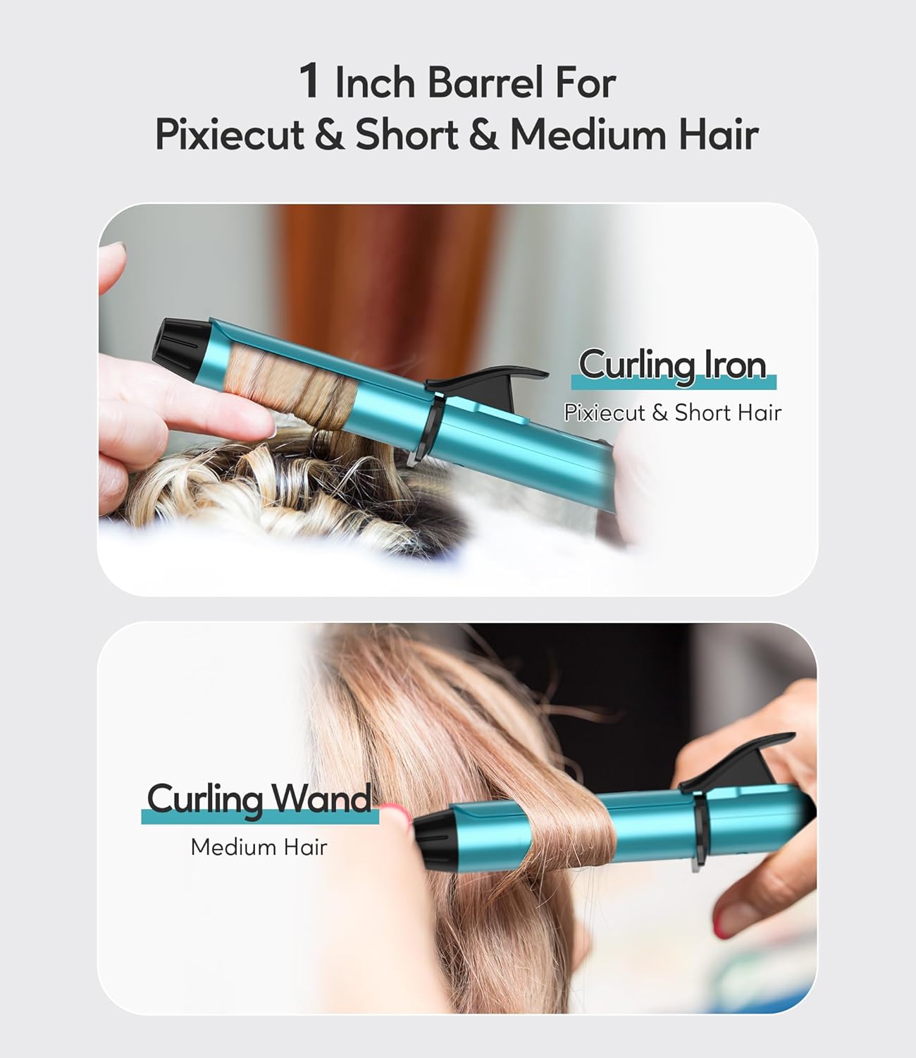Travel Size Mini Curling Iron, Dual Voltage 1 Inch Ceramic Mini Hair Curler, Travel Curling Iron for Short Hair Infused with Keratin & Argan Oil, with Storage Bag