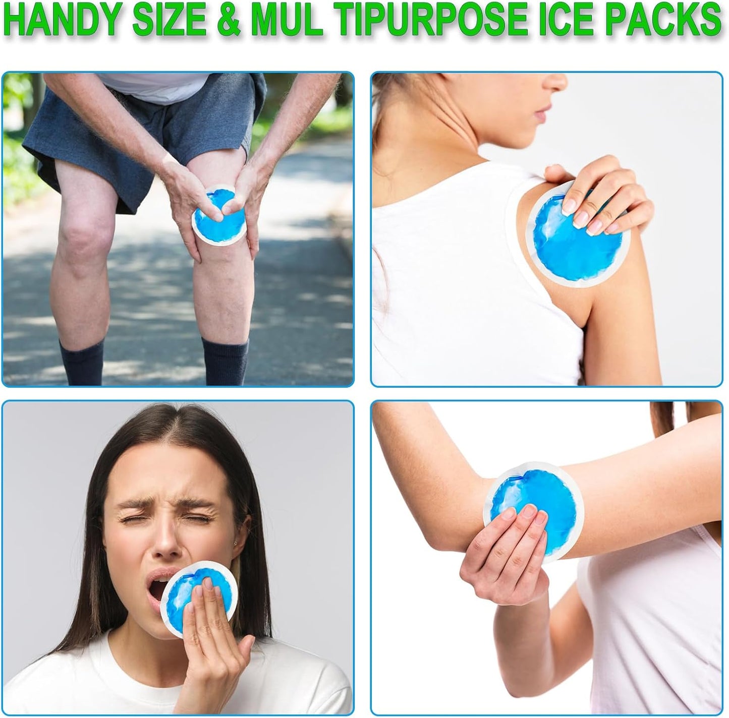 WORLD-BIO Reusable Ice Face Mask & Cooling Eye Mask - Cold Therapy Gel Pack for Puffy Eyes, Dark Circles Relief, Headache & Migraine Soothing - 3 Pcs Set with Adjustable Strap & Freezable Gel