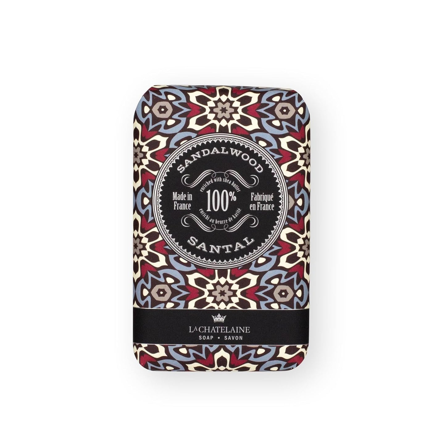 La Chatelaine Luxury Bar Soap Trio Gift Set Tin | Made in France | Natural and Organic | Shea Butter Formula | 3 x 8.8 oz / 250g - Red Mosaic Soap Trio (Deep Blue Sea, Sandalwood, Citrus Zest)