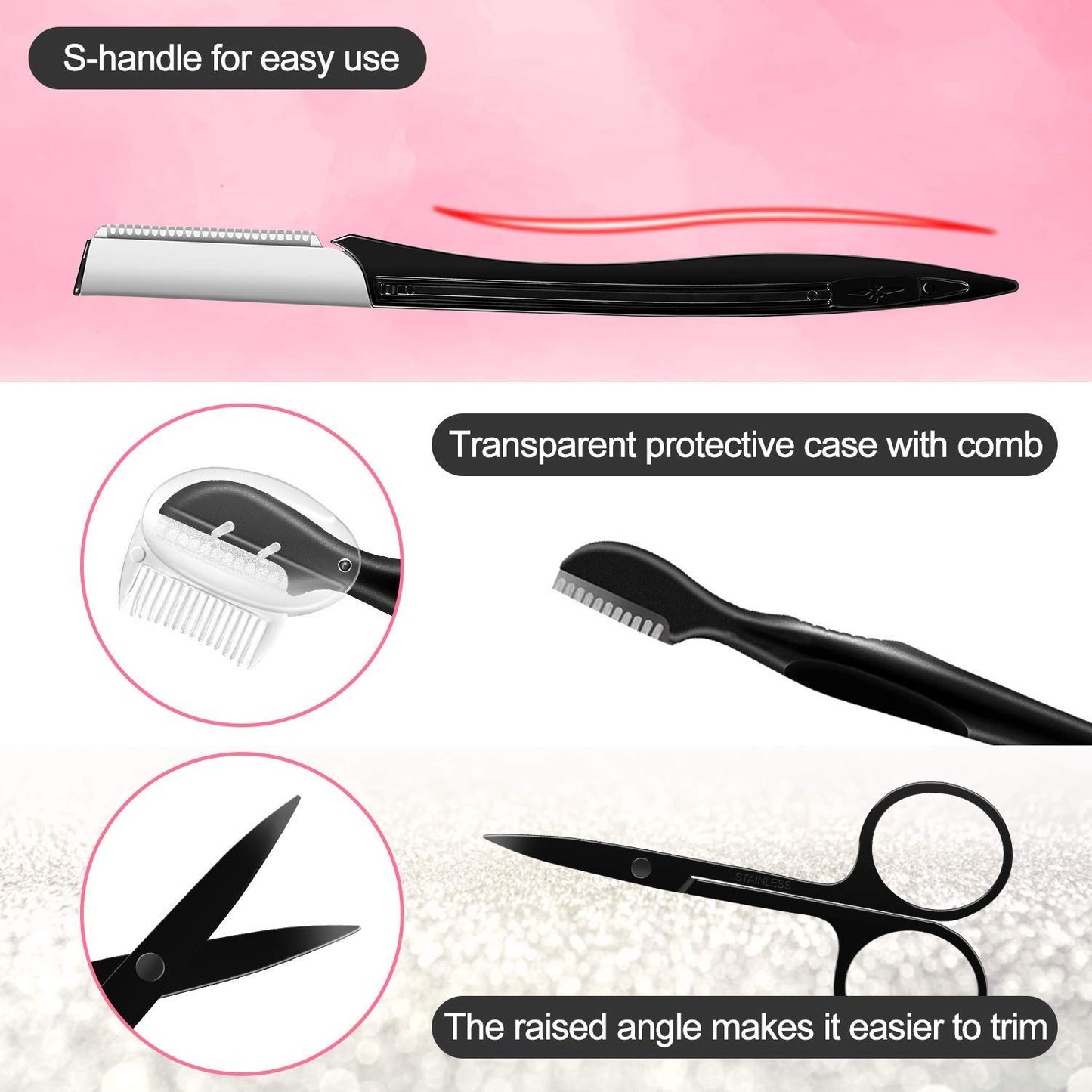 Eyebrow Razor, Eyebrow Kit, Multipurpose Exfoliating Dermaplaning Tool Face Razors for Women Girl, Eyebrow Grooming Set (11 in 1)